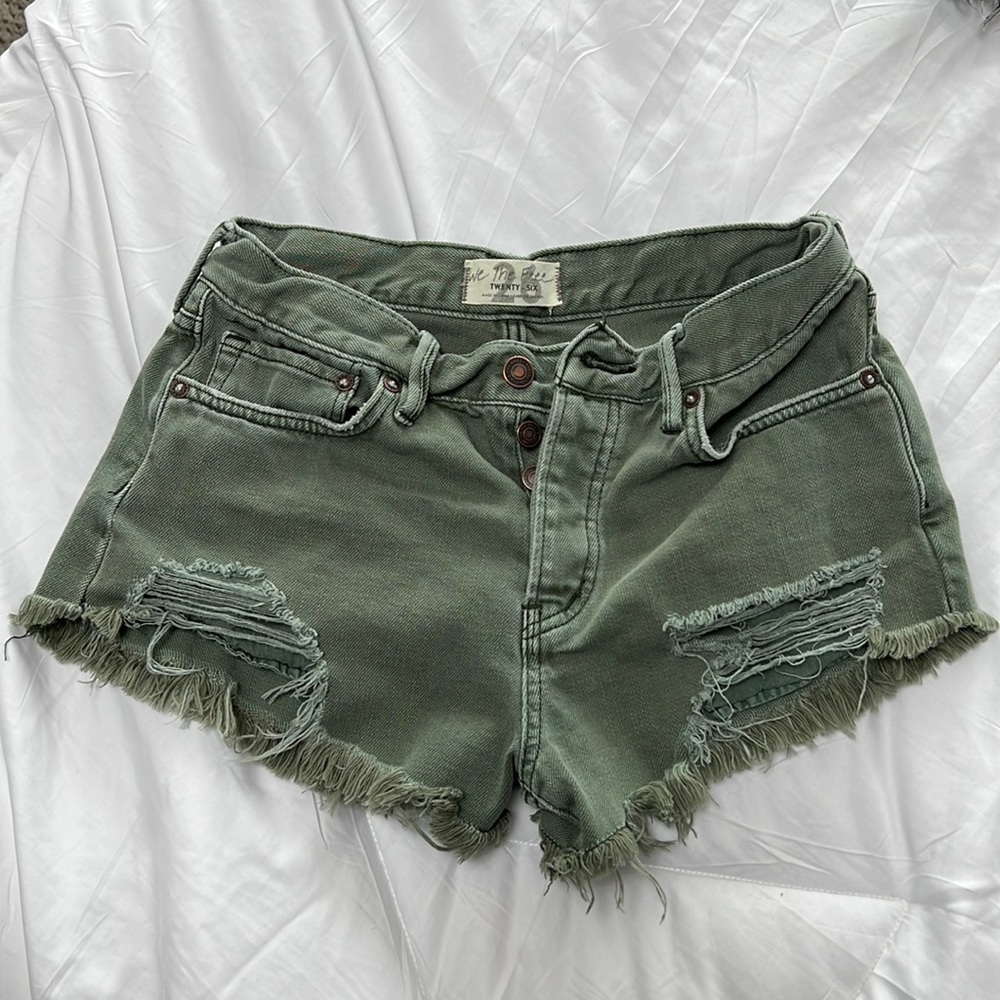 Free People Loving Good Vibes Denim Shorts